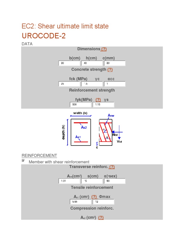 Eurocode 2 Shear Resistance Analysis | PDF | Bending | Truss