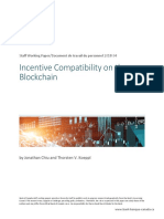 Bank of Canada Staff Working Paper :Document de Travail Du Personnel 2018- 34 Incentive Compatibility on the Blockchainswp2018-34