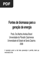 Fontes de Biomassa para Geração de Energia