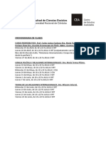 CRONOGRAMA DE CLASES 12° cohorte
