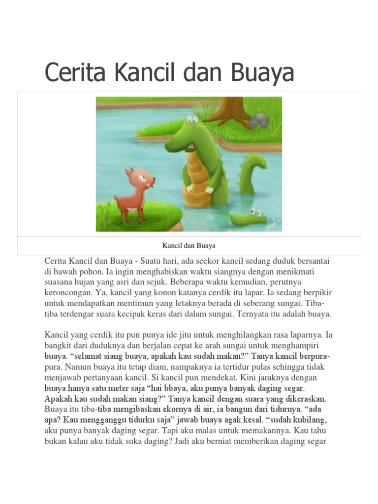 Cerita Kancil Dan Buaya | PDF