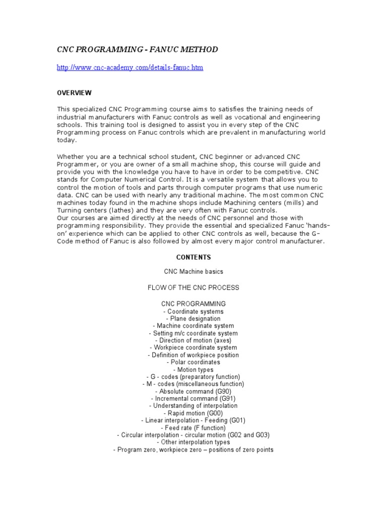 CNC Programming | PDF | Numerical Control | Machining