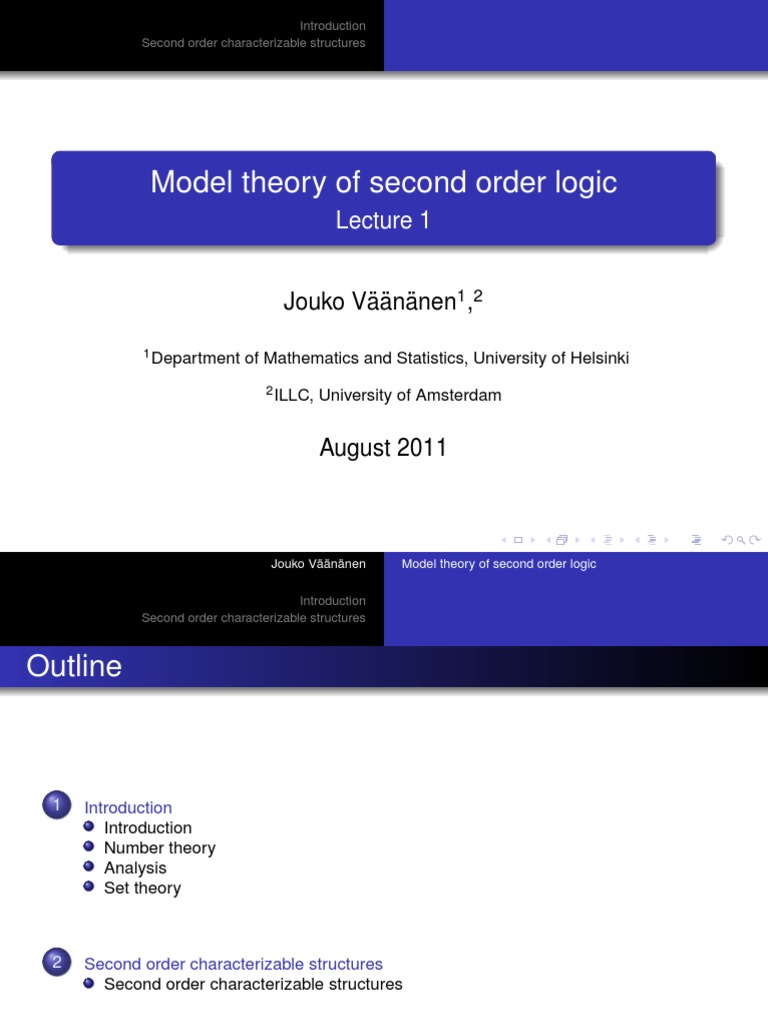 Model Theory of SecondOrder Logic PDF Model Theory Real Number