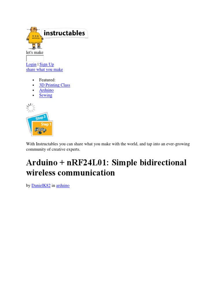 Arduino + nRF24L01: Simple Bidirectional Wireless Communication | PDF ...