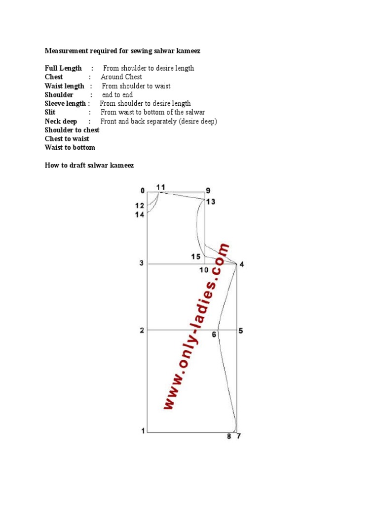 Salwar Measurement | PDF