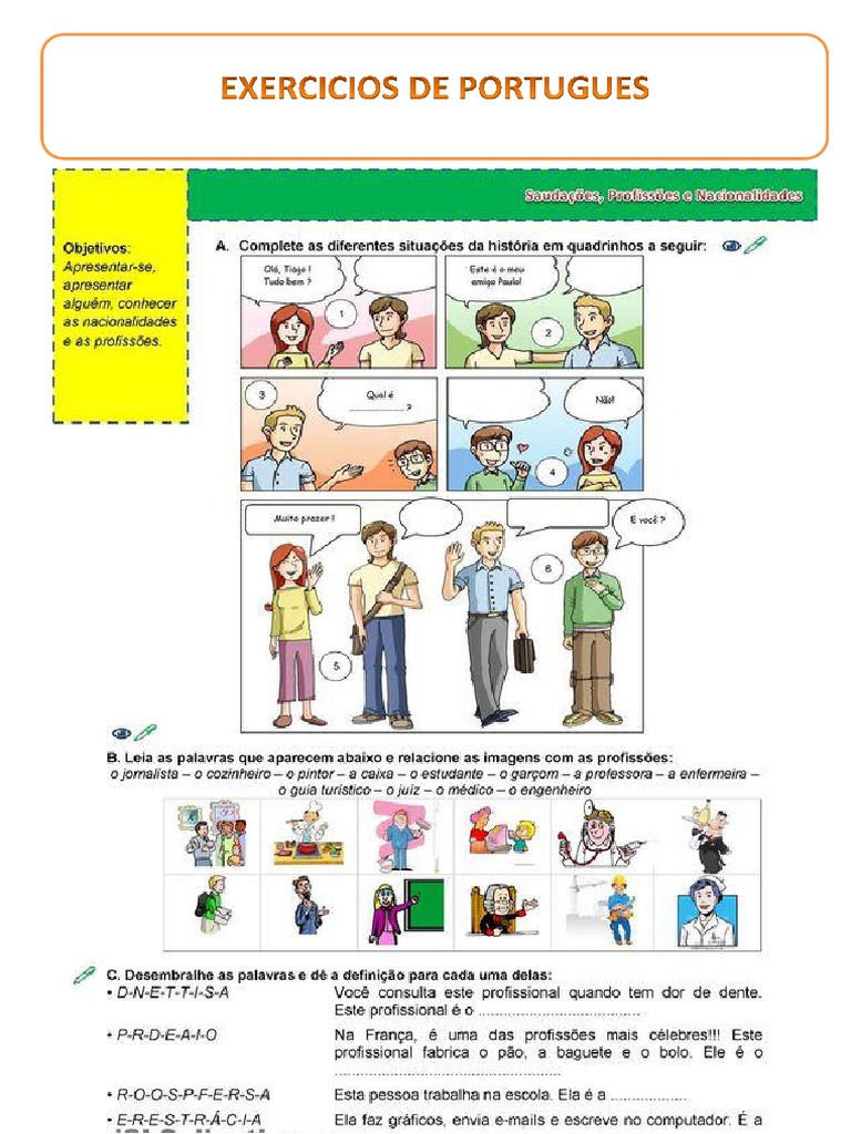 Cumprimentos E Profissoes