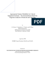 Appropriate Seismic Reliability For Critical Equipment Systems - Recommendations Based On Regional Analysis of Financial and Life Loss