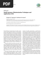 Editorial: Small Antennas: Miniaturization Techniques and Applications 2016