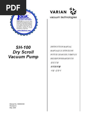 Varian SH-100 Instruction Manual | PDF | Nature