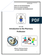 Introduction To The Pharmacy Profession Handout 2018