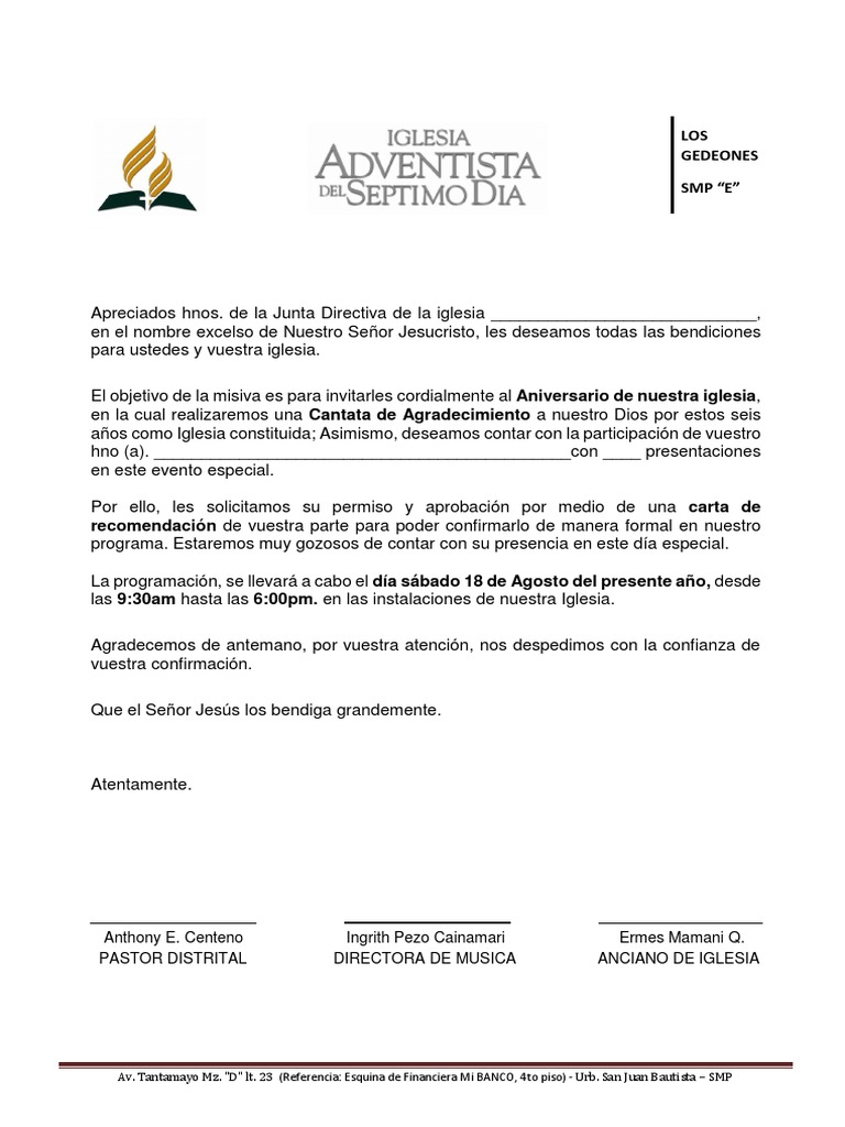 Carta Invitacion