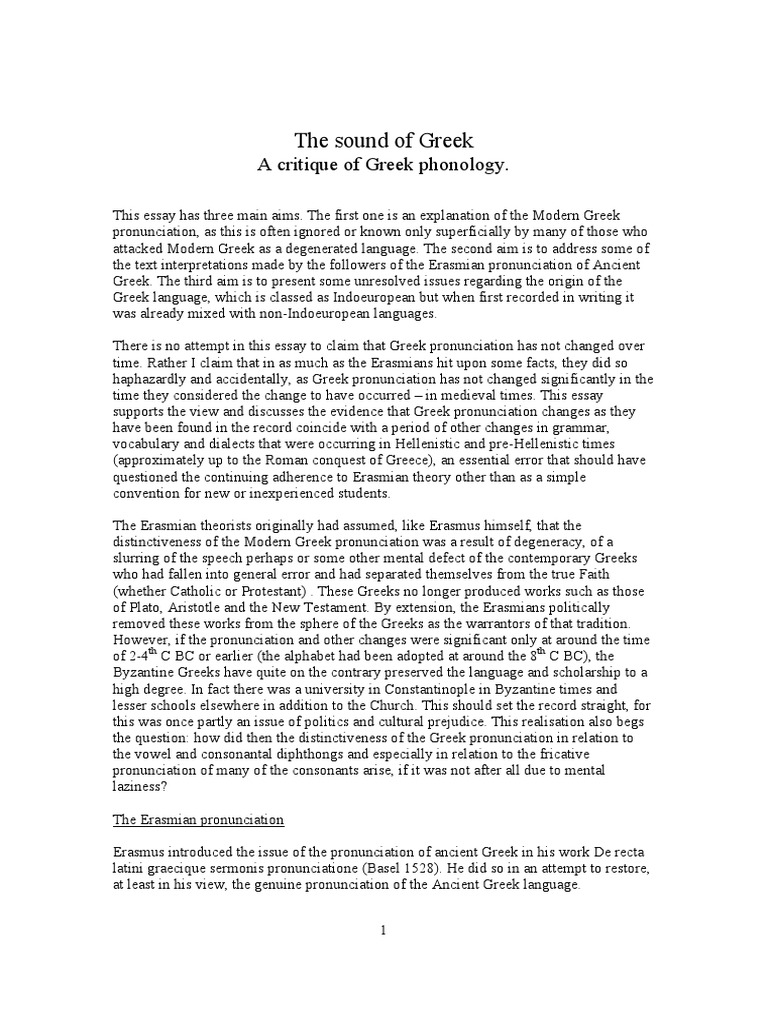 The Sound of Greek Language PDF | PDF | Greek Alphabet | Koine Greek