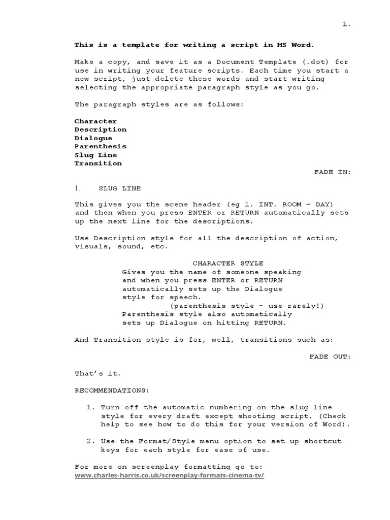 Script Template | PDF