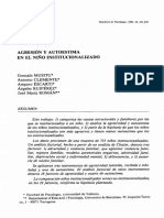 Agresión y Autoestima en El Niño Institucionalizado