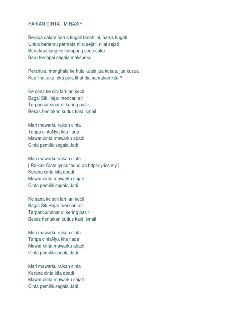 Lirik Raikan Cinta Pdf