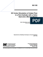 3d Vortex Simulation of Intake Flow in A Port Cylinder With A Valve Seat