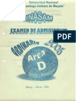 Examen de Admisión UNASAM ORD-2005-I-ÁREA D