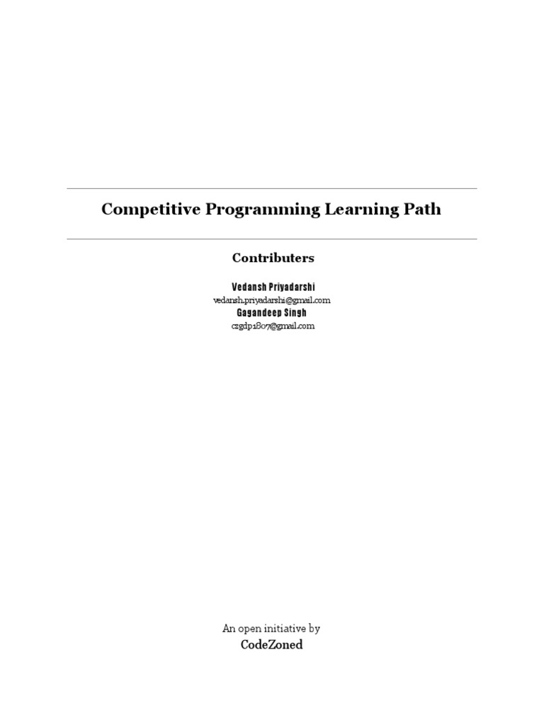 Competitive Programming Learning Path | PDF | Dynamic Programming ...