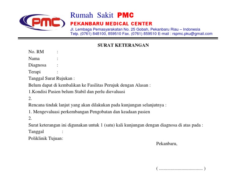 Surat Keterangan Kontrol Bpjs