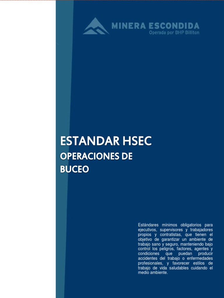 Estándares de Trabajo en Altura y Buceo | PDF | Buceo bajo el agua ...