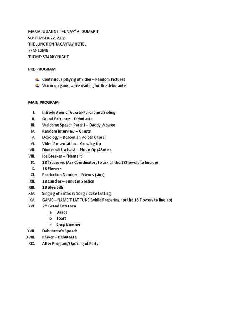 Debut Program Flow Pdf