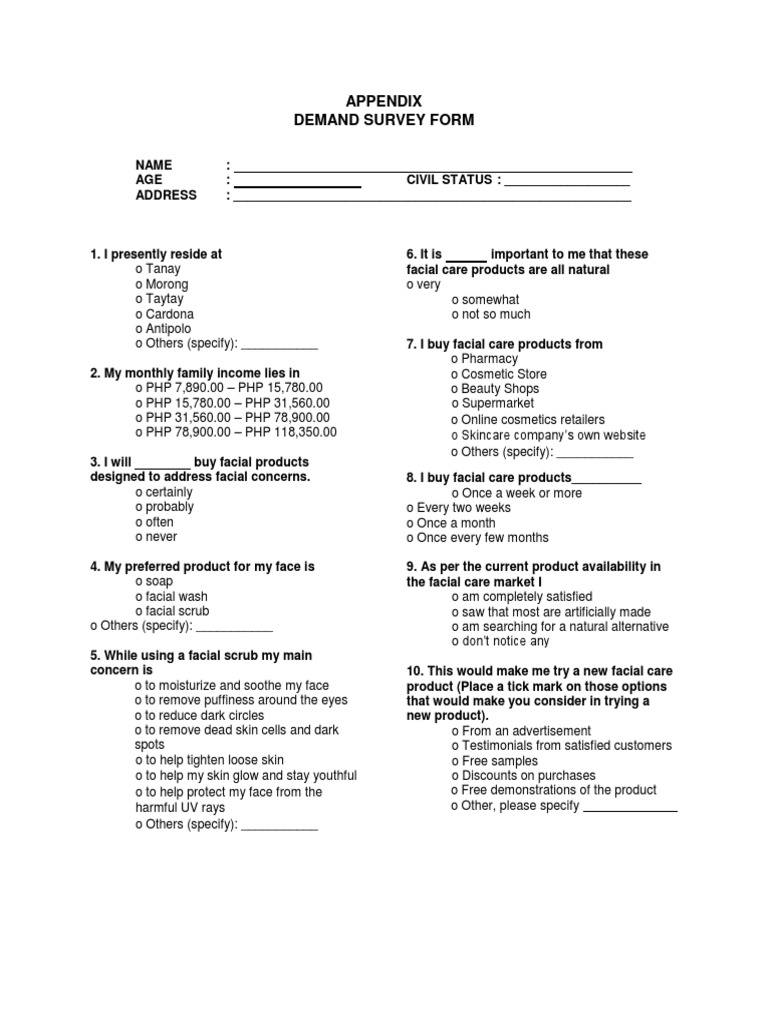 Survey on Beauty Products Cosmetics Retail Free 30day Trial Scribd