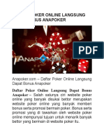 Daftar Poker Online Langsung Dapat Bonus Anapoker