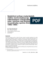 Selektivni Prikaz Materijalnih Oblika Memorijalizacije Odbrambeno-Oslobodilačkog Rata I Zločina Nad Bošnjacima Na Području Općine Donji Vakuf 1992-1995.