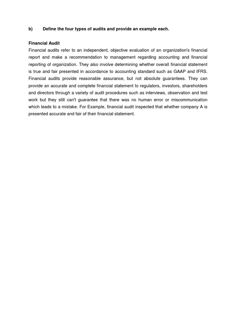 Types of Audits Explained with Examples | PDF