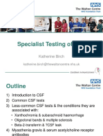 Katherine Birch Specialist Testing of Csf