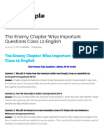 CBSE Sample Papers: The Enemy Chapter Wise Important Questions Class 12 English