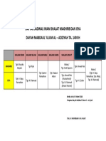 Daftar Jadwal Imam Shalat Maghrib Dan Isya