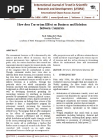 How does Terrorism Effect on Business and Relation Between Countries