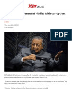 I Inherited A Government Riddled With Corruption, DR M Tells CNN - Nation - The Star Online