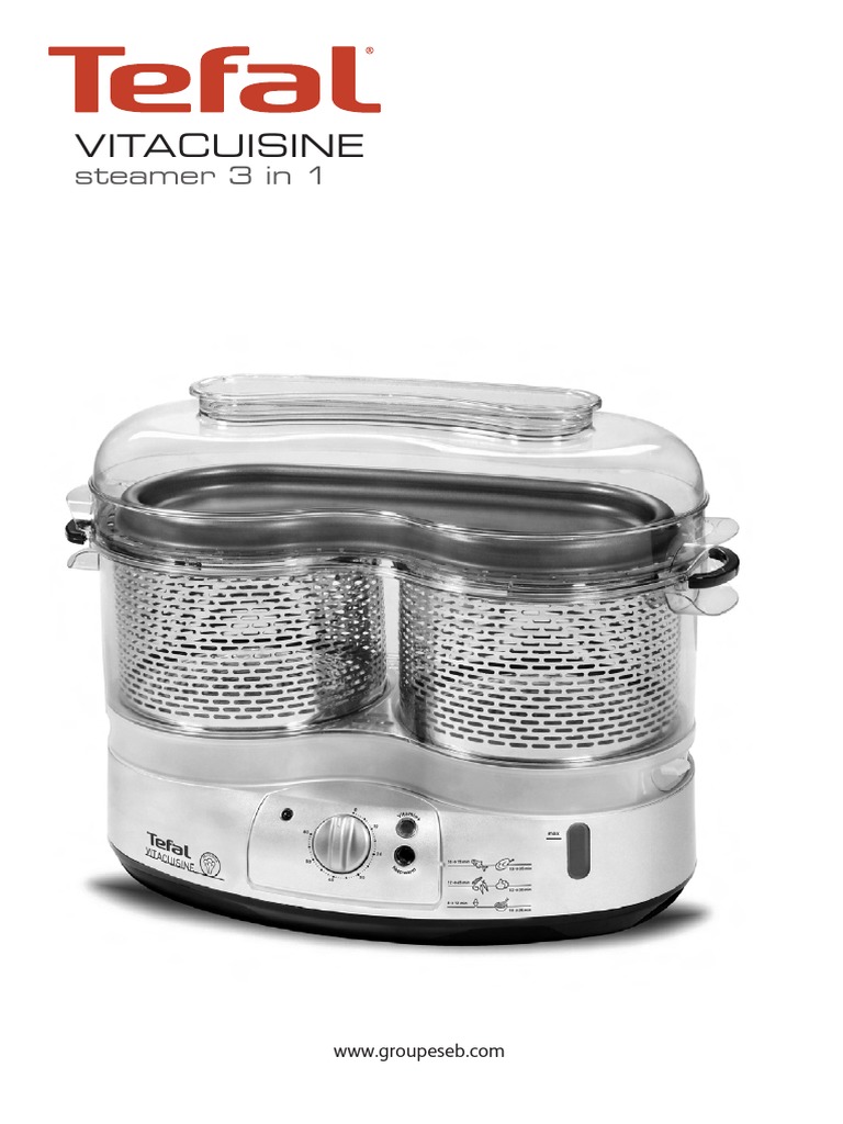 TEFAL Vitacuisine 3 in 1 Steamer Manual PDF Vitamin Water