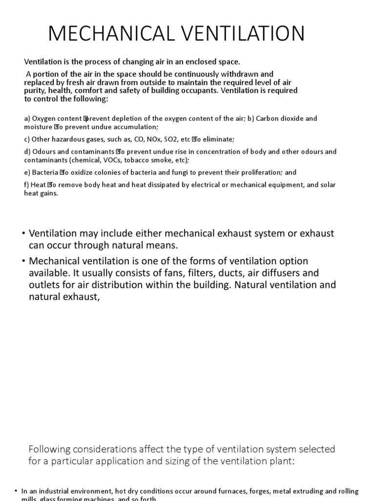 Understanding Mechanical Ventilation Systems | PDF | Ventilation ...