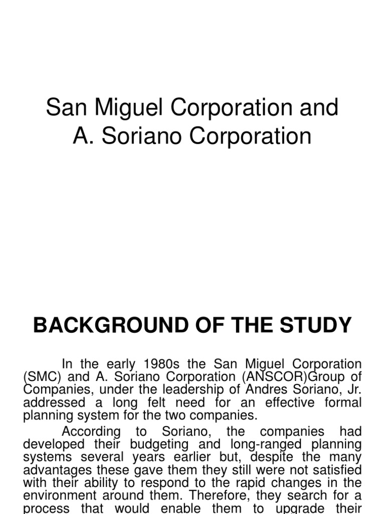 san miguel corporation business plan