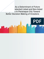 Dividends As A Determinant of Future Earnings of Selected Listed and Non-Listed Companies in Paranaque City Toward Better Decision Making of Investors
