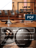 Law on Negotiable Instruments