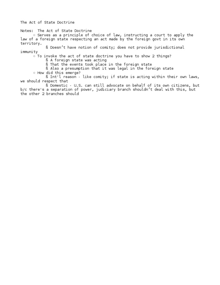The Act of State Doctrine PDF