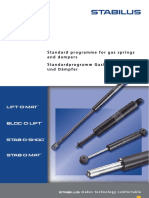Standard programme for gas springs and dampers