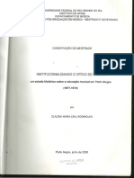 Institucionalizando o Ofício de Ensinar: Um Estudo Histórico Sobre A Educação Musical em Porto Alegre (1877-1918) .