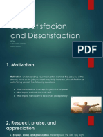 Job Satisfacion and Dissatisfaction