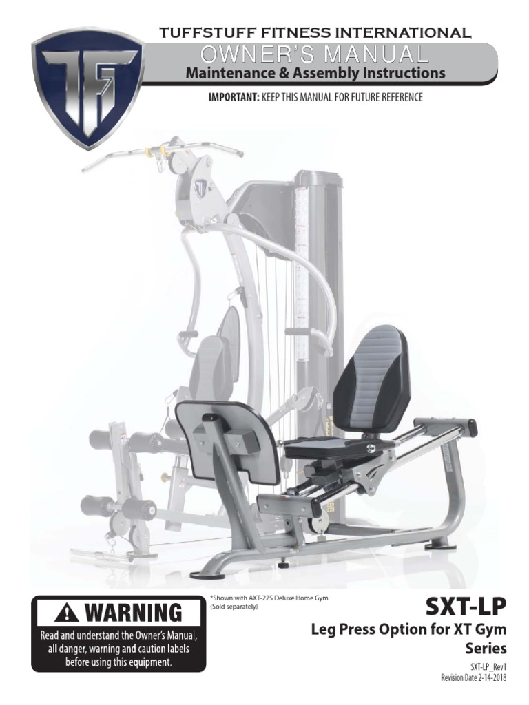 Hybrid Home Gym Optional Leg Press (SXT-LP) Owner's Manual | Nut