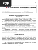 Declaração Universal & Exercícios 01