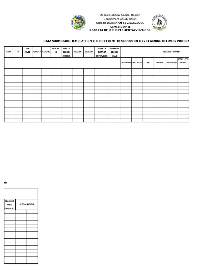 K-12 Training Data Submission Template | PDF
