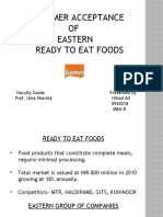 Consumer Acceptance OF Eastern Ready To Eat Foods