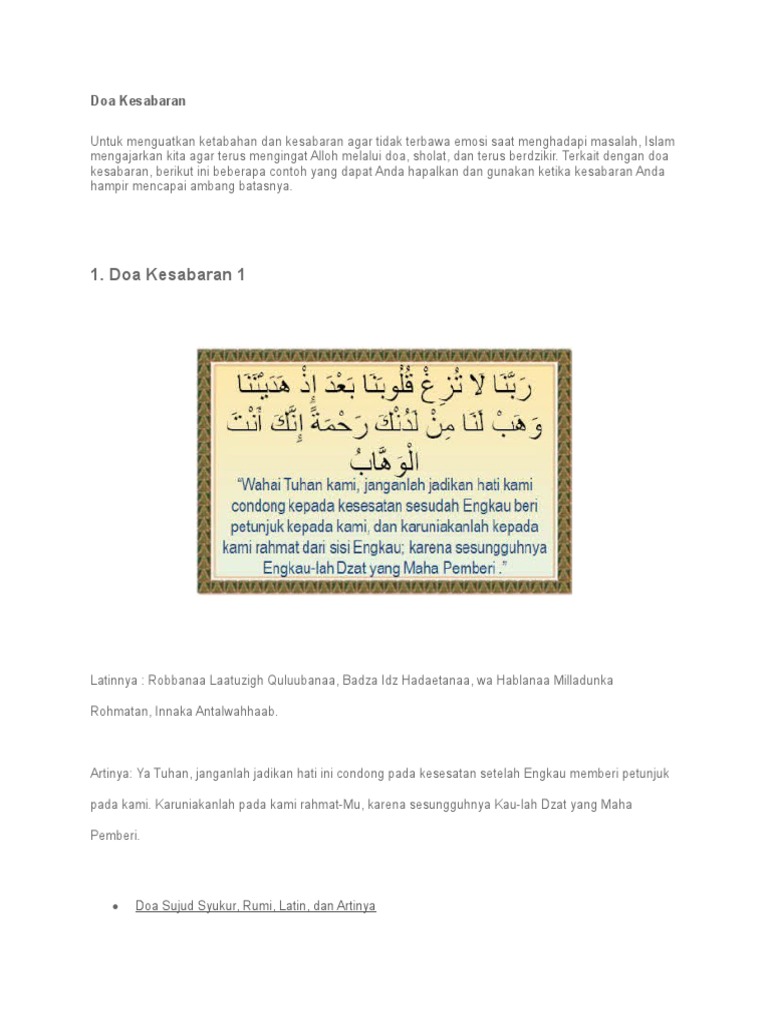 Doa Kesabaran Pdf
