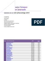 List of Computer Science Impact Factor Journals: Indexed in ISI Web of Knowledge 2015