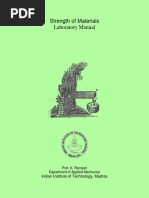 Strength of Materials Laboratory Manual: Indian Institute of Technology, Madras